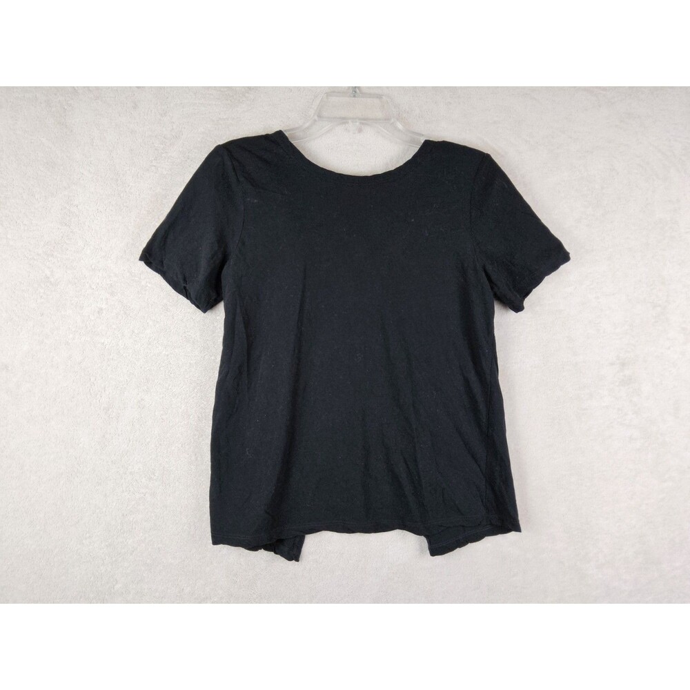 ALC Women's Short Sleeve Cross Back T Shirt Top Black Size S